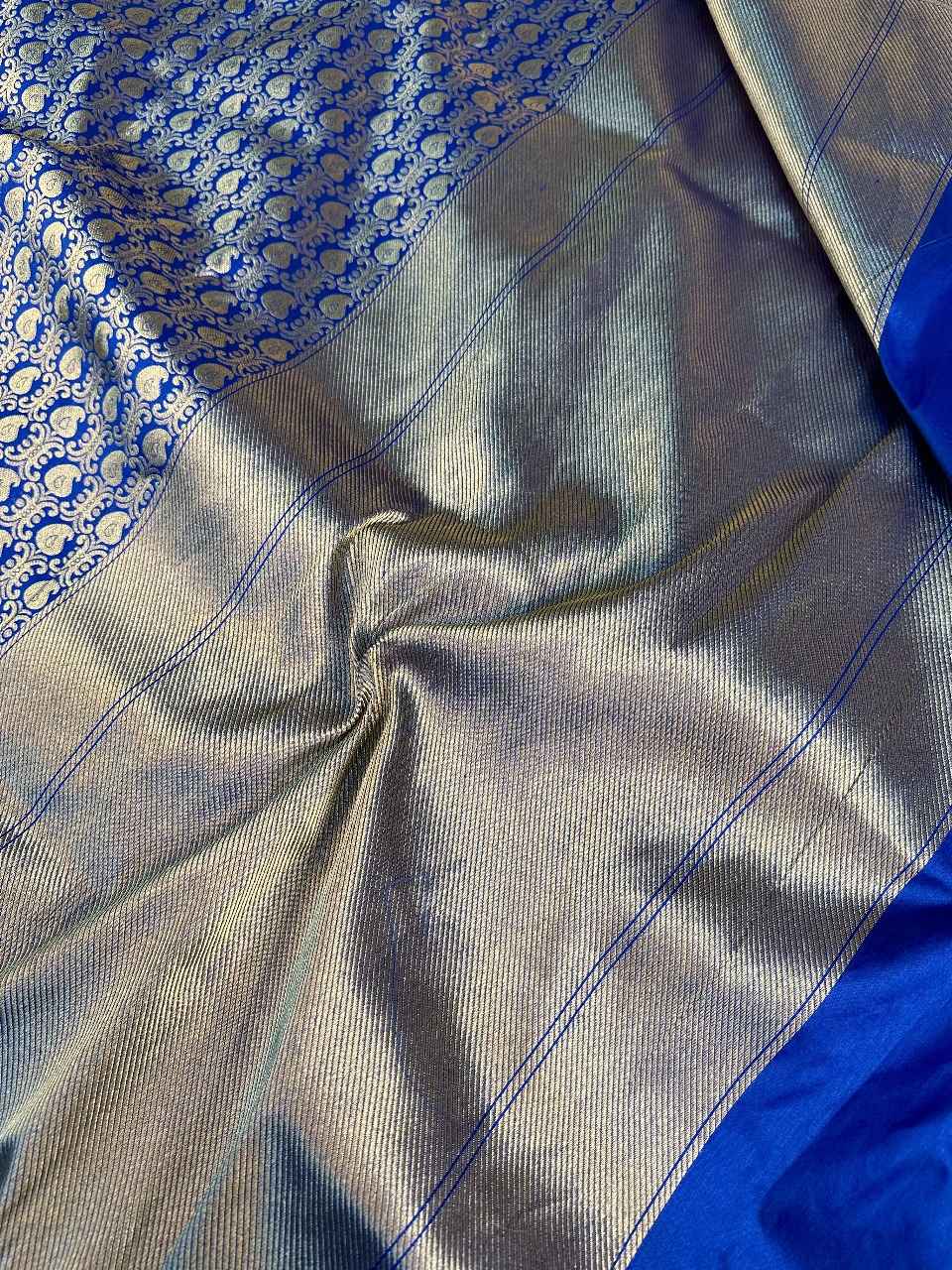 Royal Blue Shade Pure Katan Silk Saree