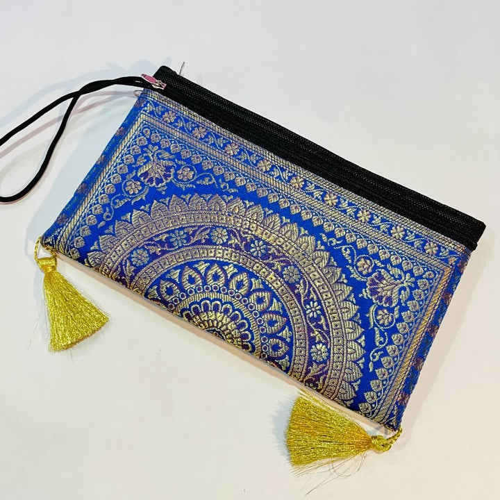 Blue Exclusive Handmade Banarasi Women Wallets