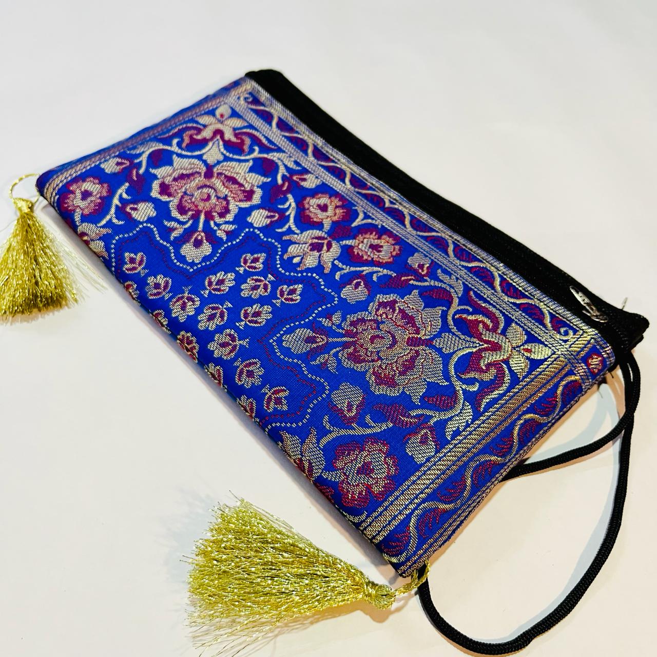 Royal Blue Exclusive Handmade Banarasi Women Wallets