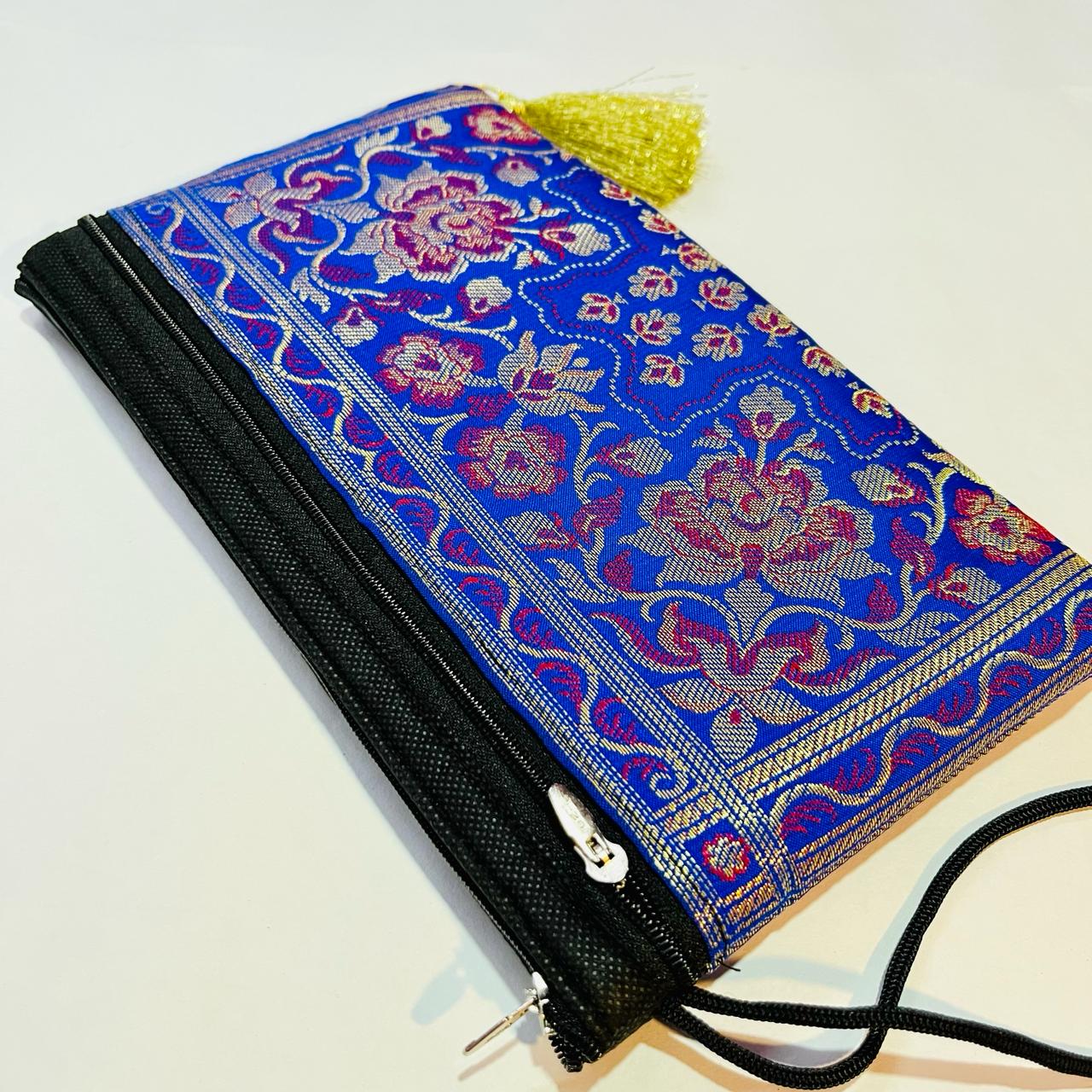 Royal Blue Exclusive Handmade Banarasi Women Wallets