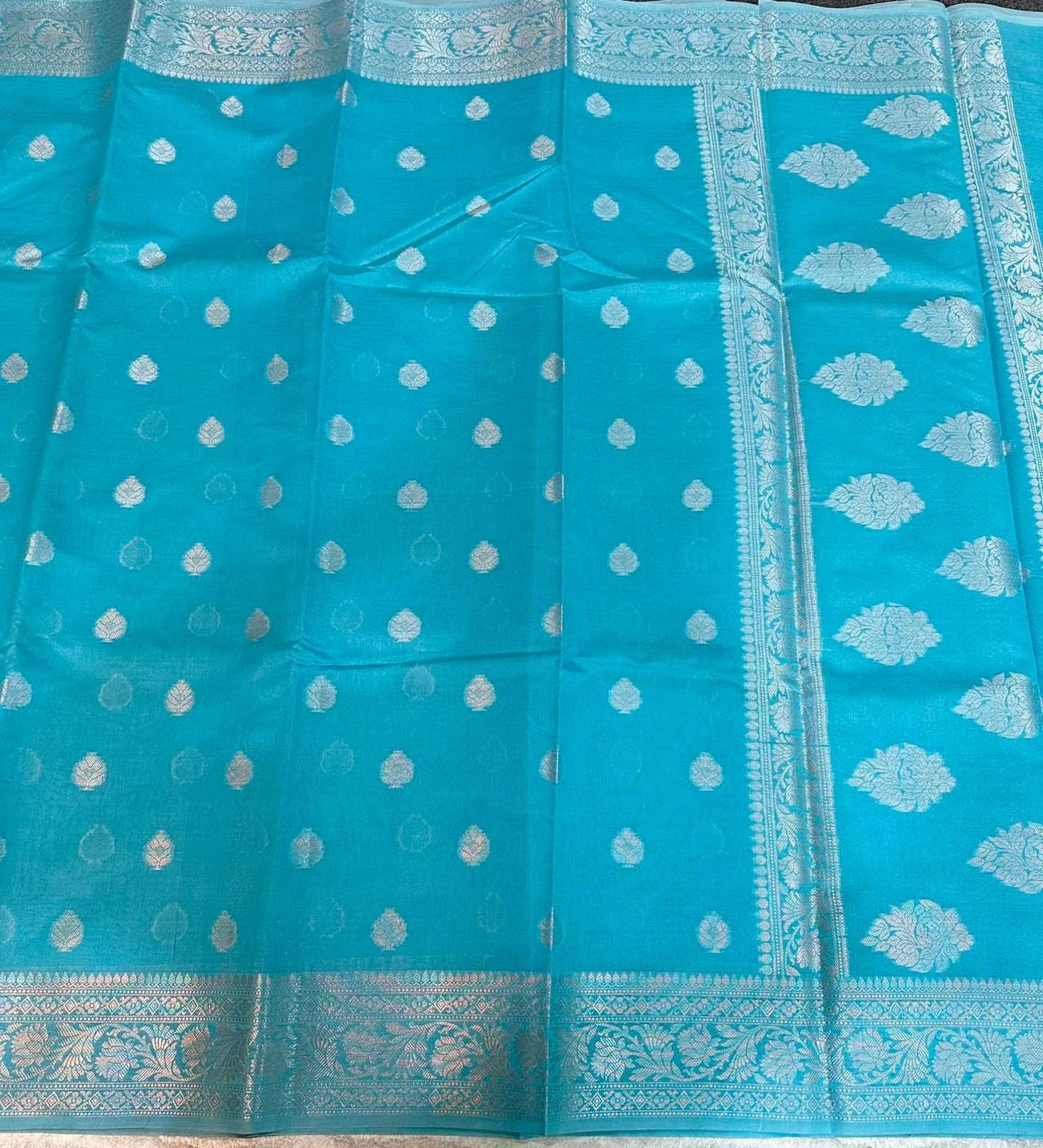 Light Sky Blue Colour Soft silk saree