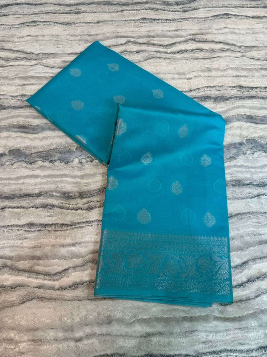 Light Sky Blue Colour Soft silk saree