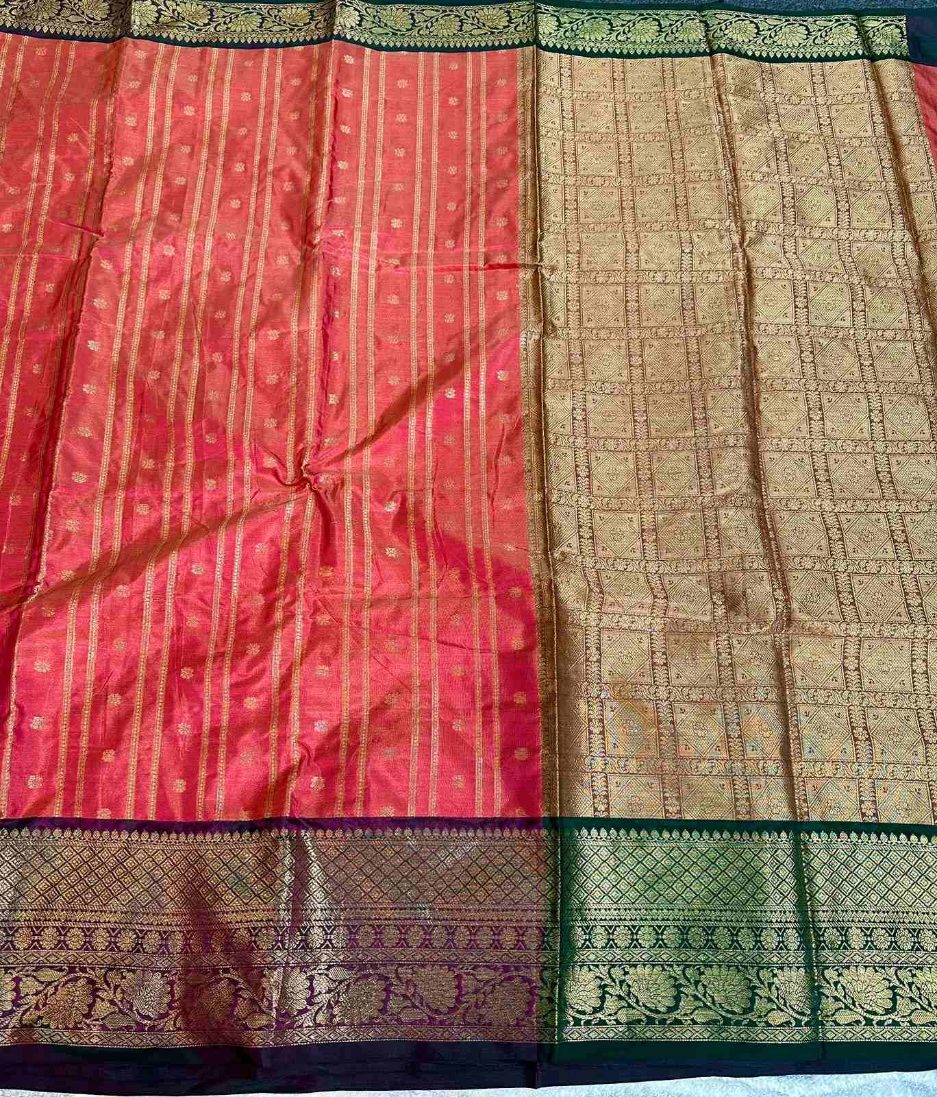 Soft korvai silk saree with rich pallu and blouse