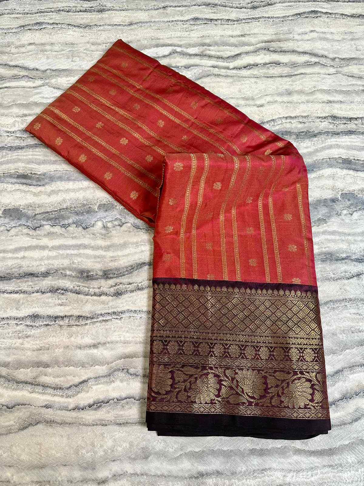 Soft korvai silk saree with rich pallu and blouse