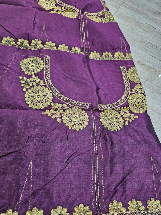 Purple Colour Hand aariwork blouse