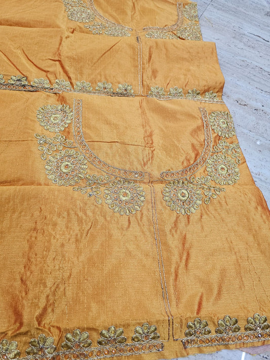 Yellow Colour Hand aariwork blouse