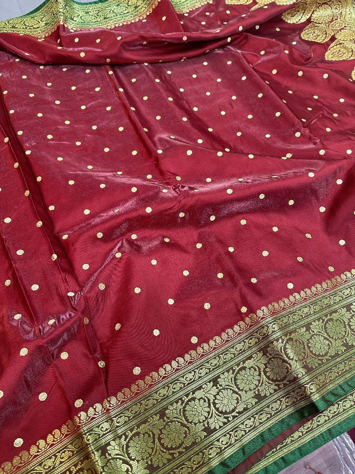 Maroon Colour Banarasi Satin Silk