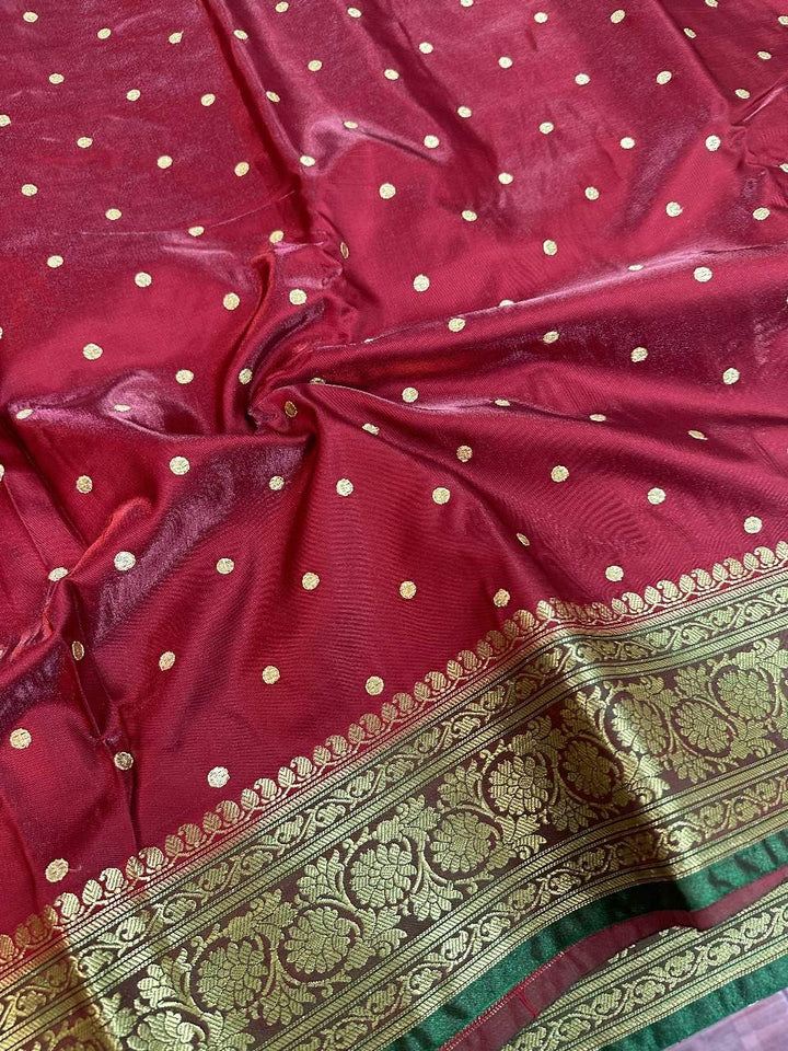 Maroon Colour Banarasi Satin Silk