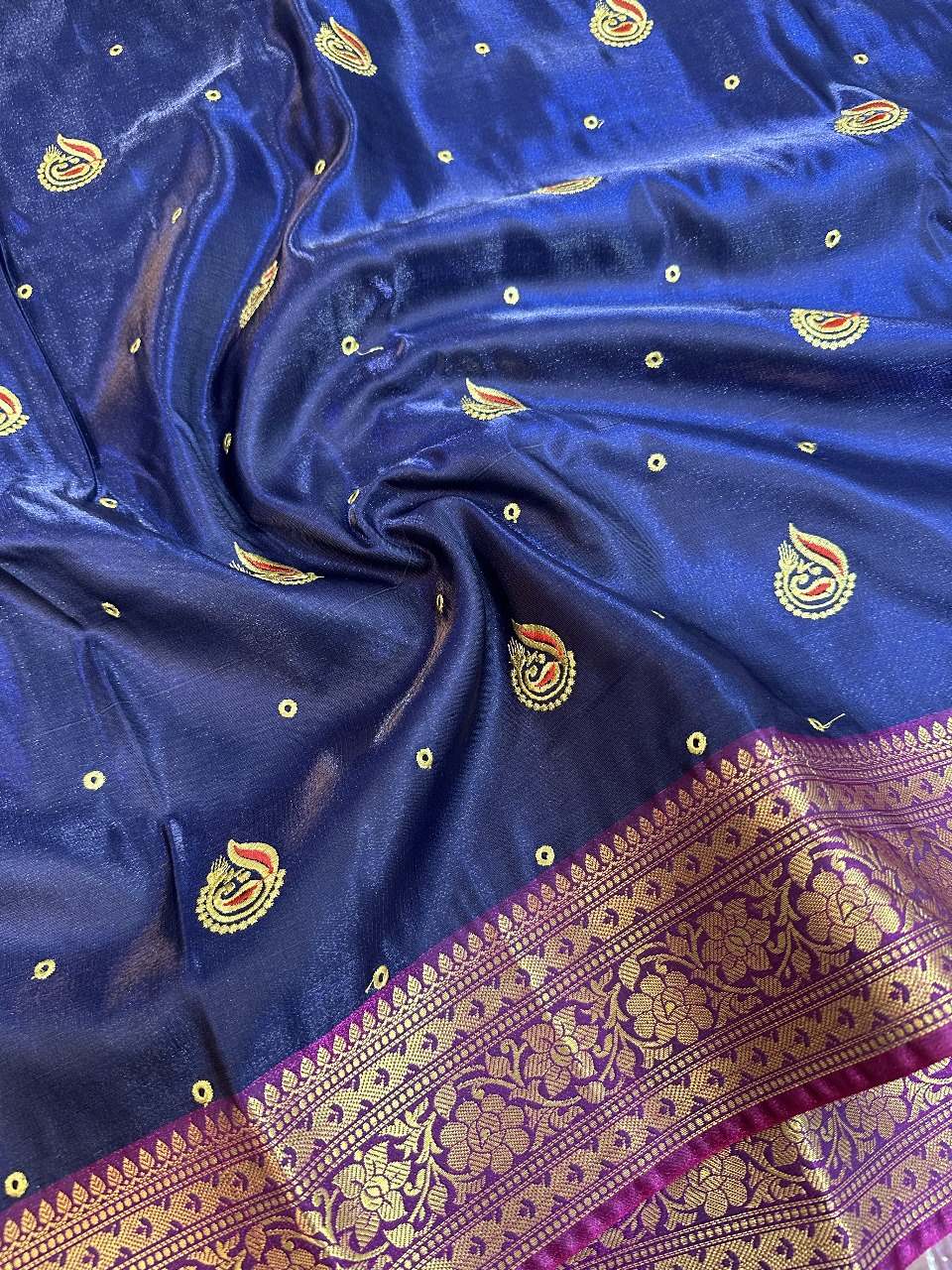 Blue Colour Banarasi Satin Silk