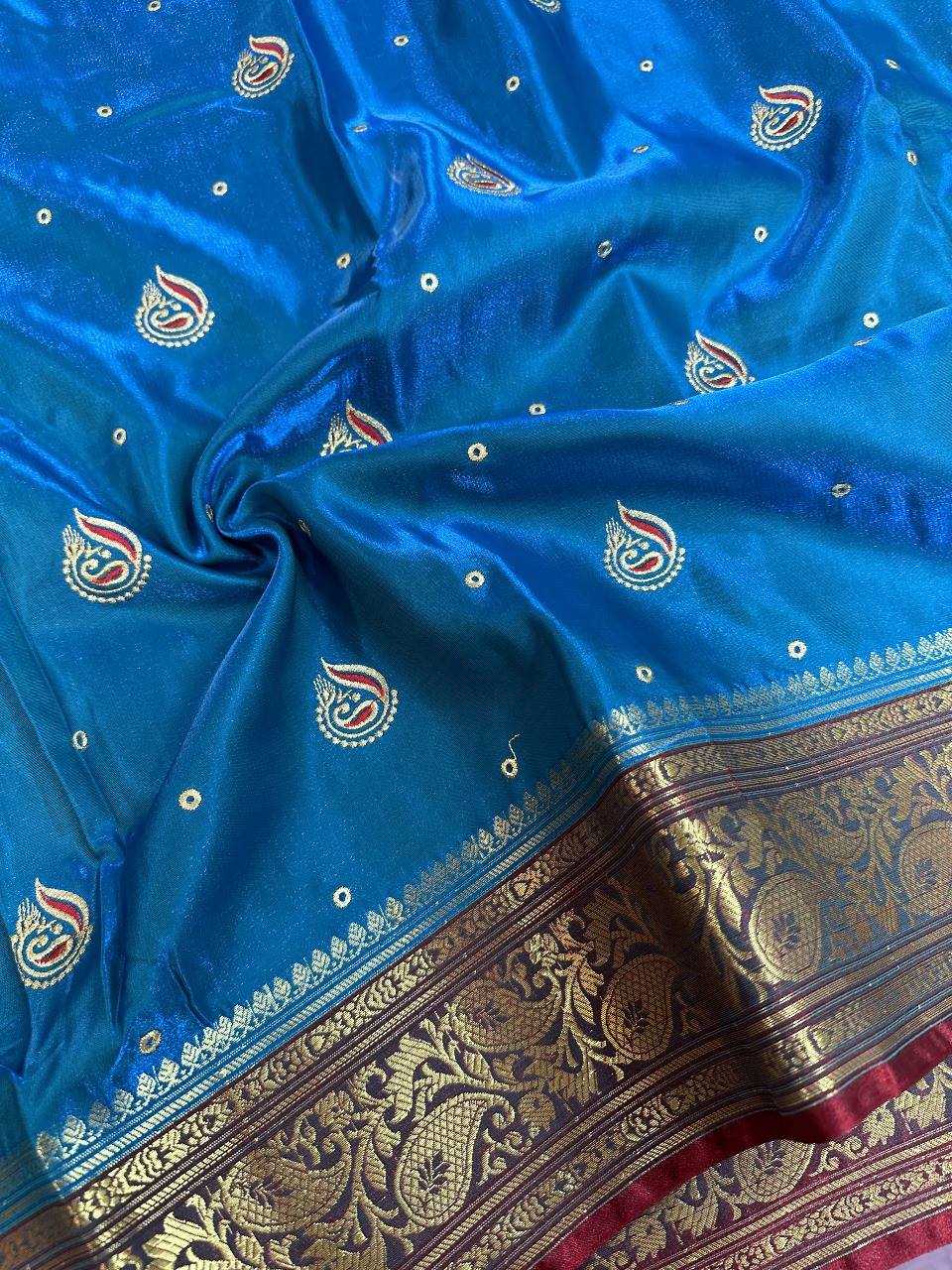 Blue Colour Banarasi Satin Silk