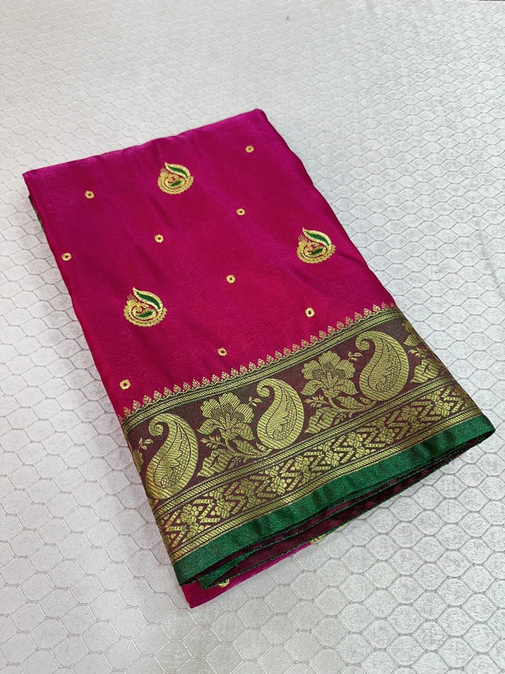 Rani Colour Banarasi Satin Silk