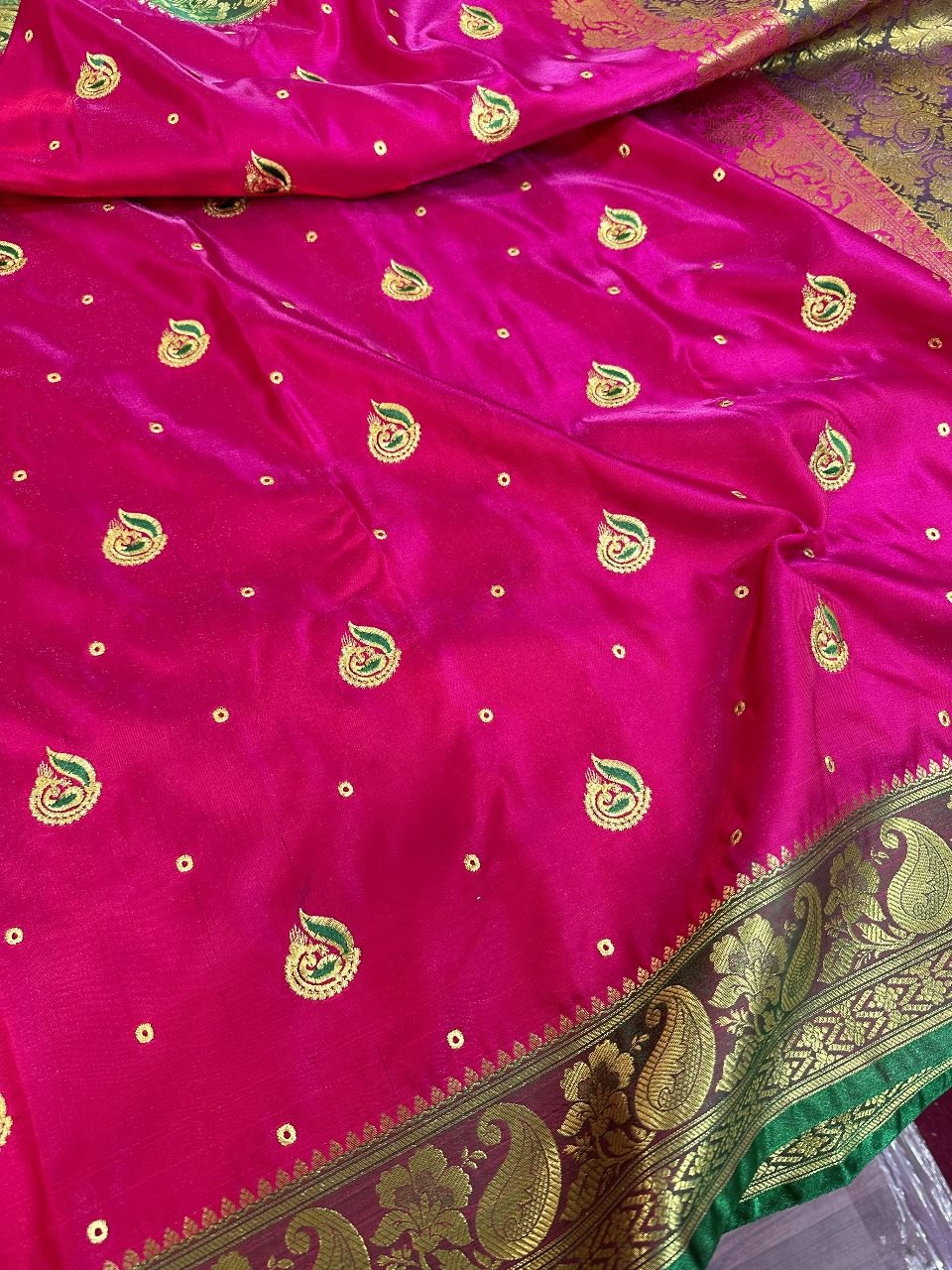 Rani Colour Banarasi Satin Silk