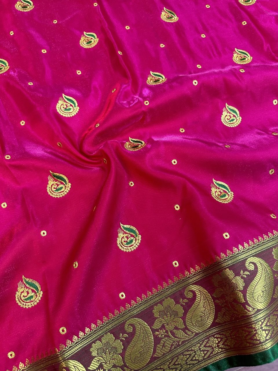 Rani Colour Banarasi Satin Silk