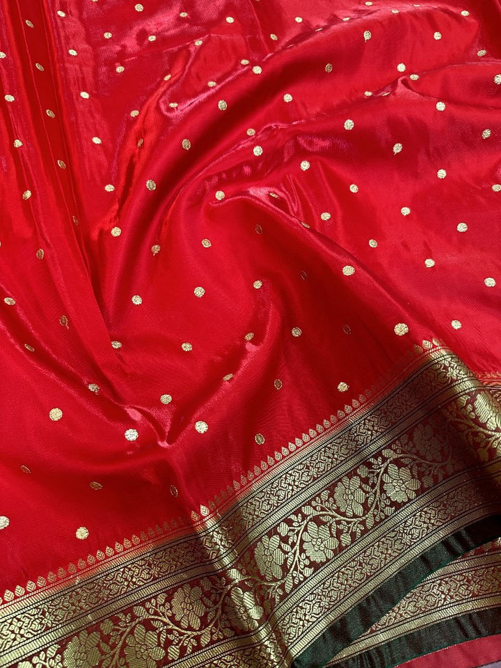 Red Colour Banarasi Satin Silk