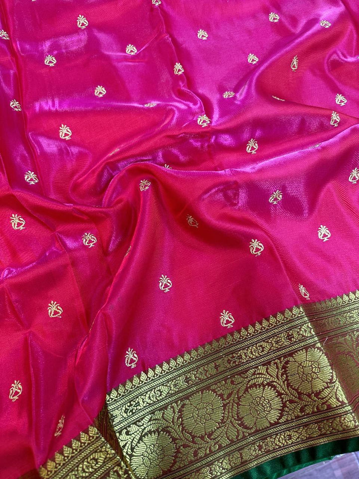 Pink Colour Banarasi Satin Silk