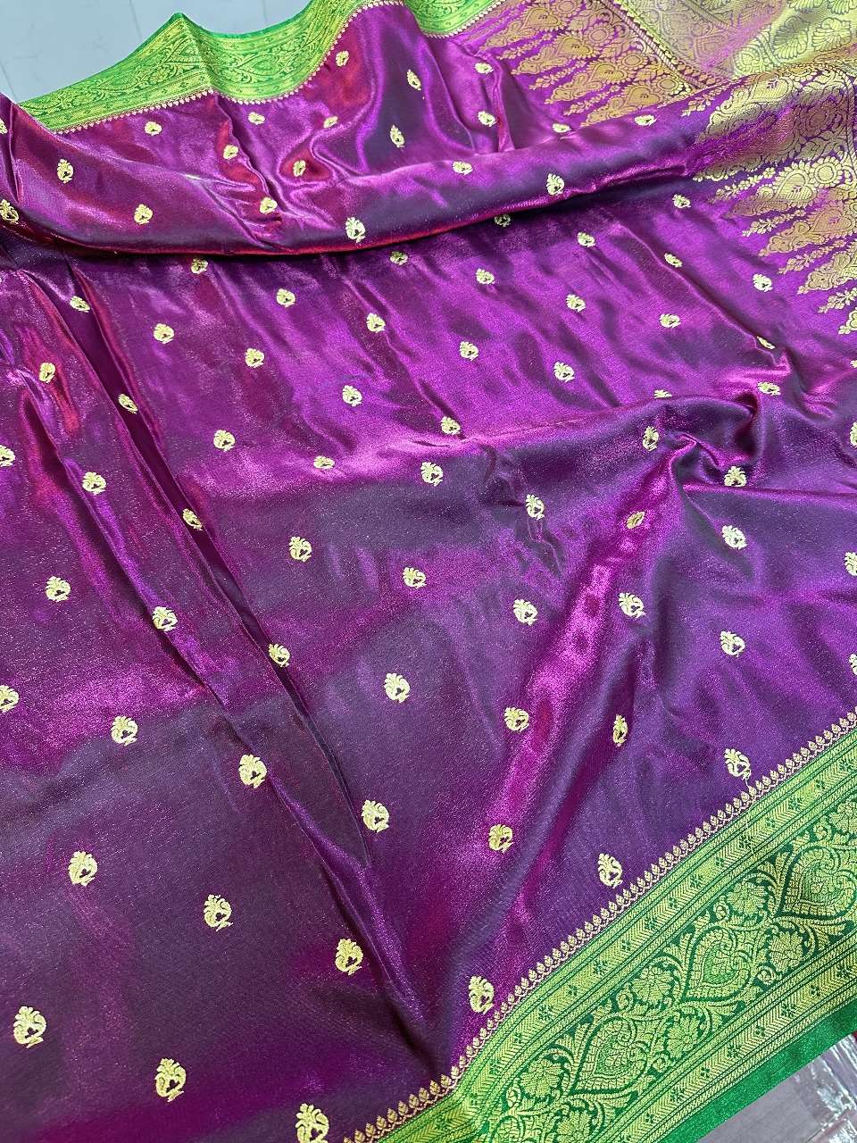 Purple Colour Banarasi Satin Silk