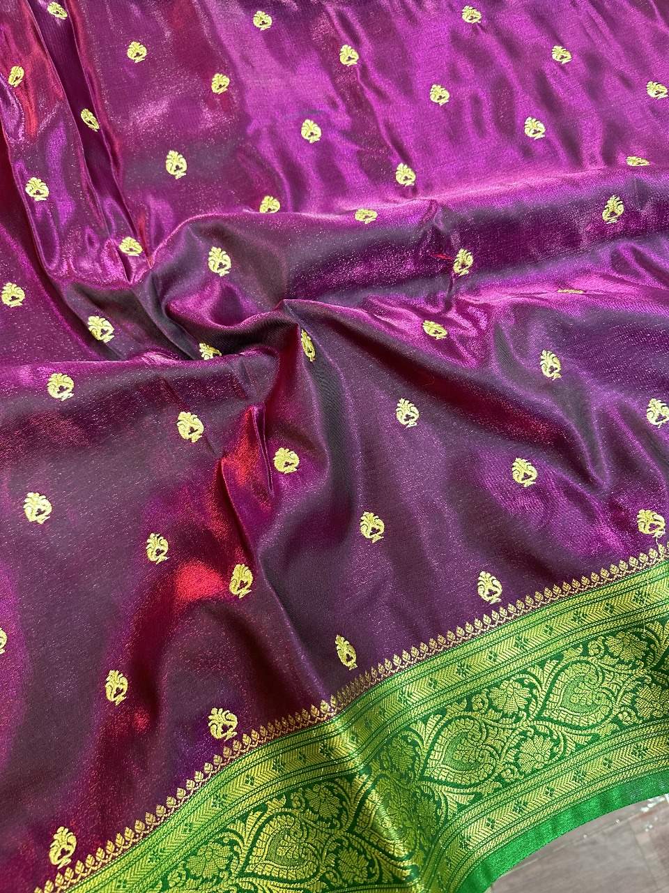 Purple Colour Banarasi Satin Silk