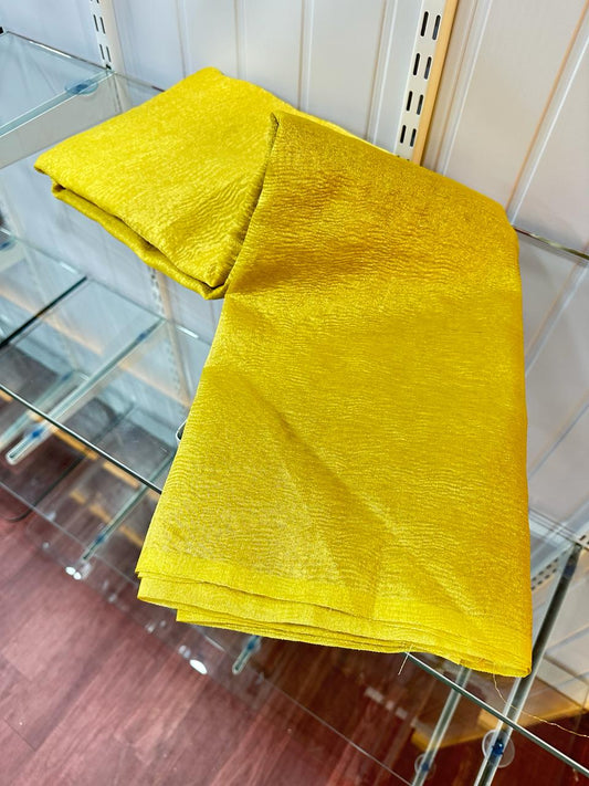 Beautiful Yellow Colour Crush Tissue Saree