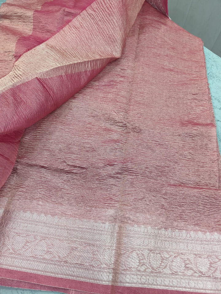 Manish Malhotra Inspired Pink Crush Tissue Saree