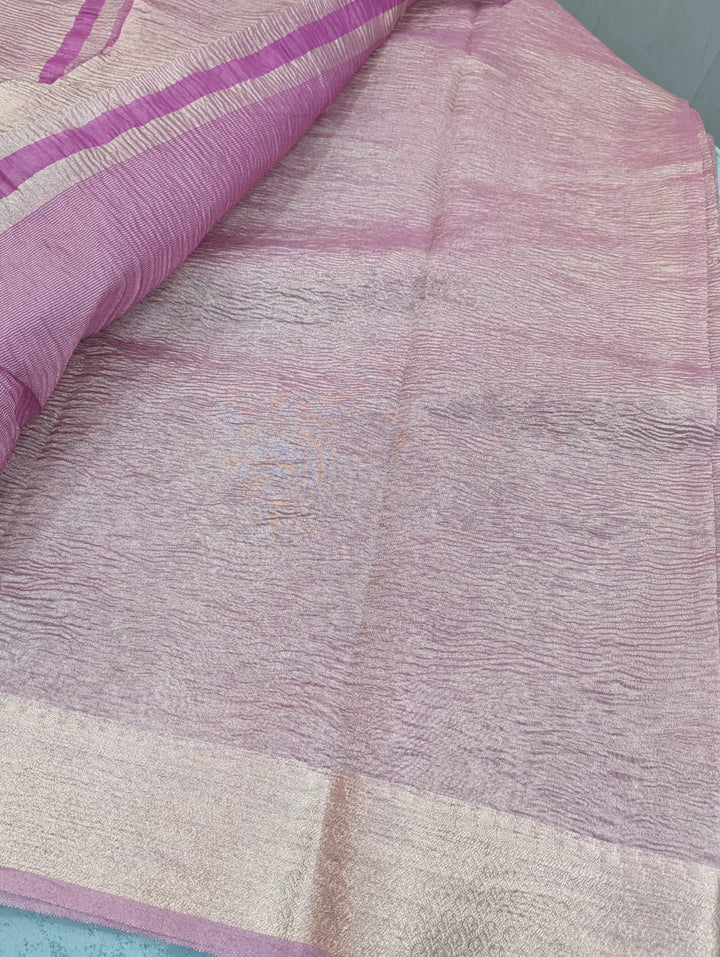 Manish Malhotra Inspired Pink Crush Tissue Saree