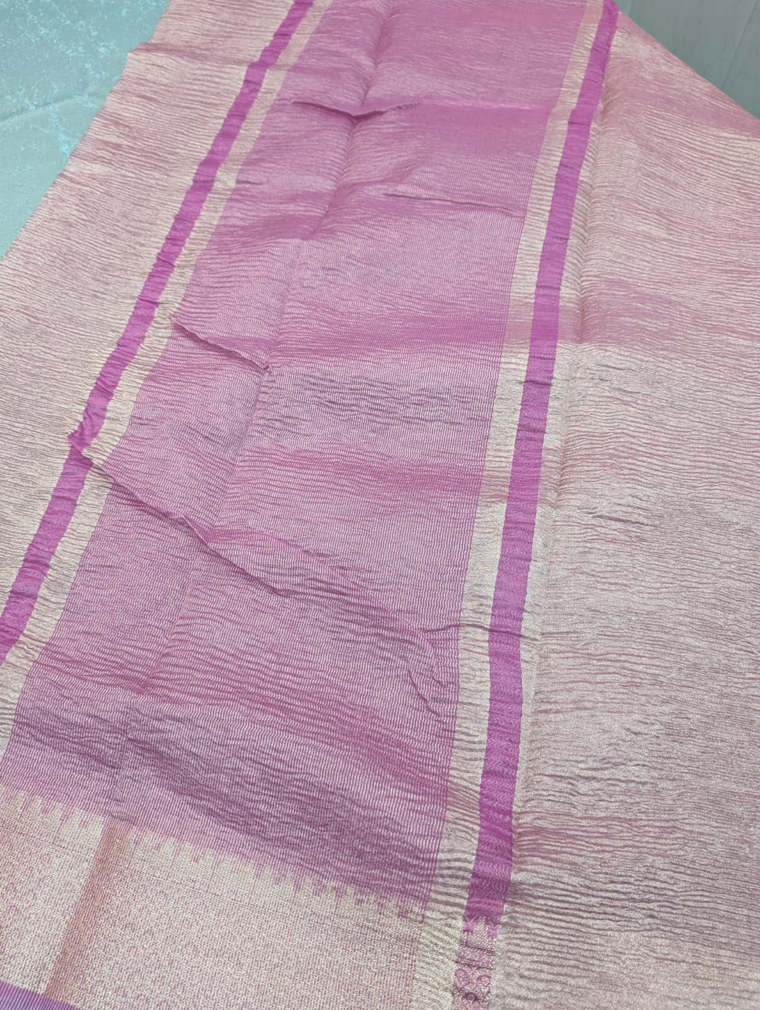 Manish Malhotra Inspired Pink Crush Tissue Saree