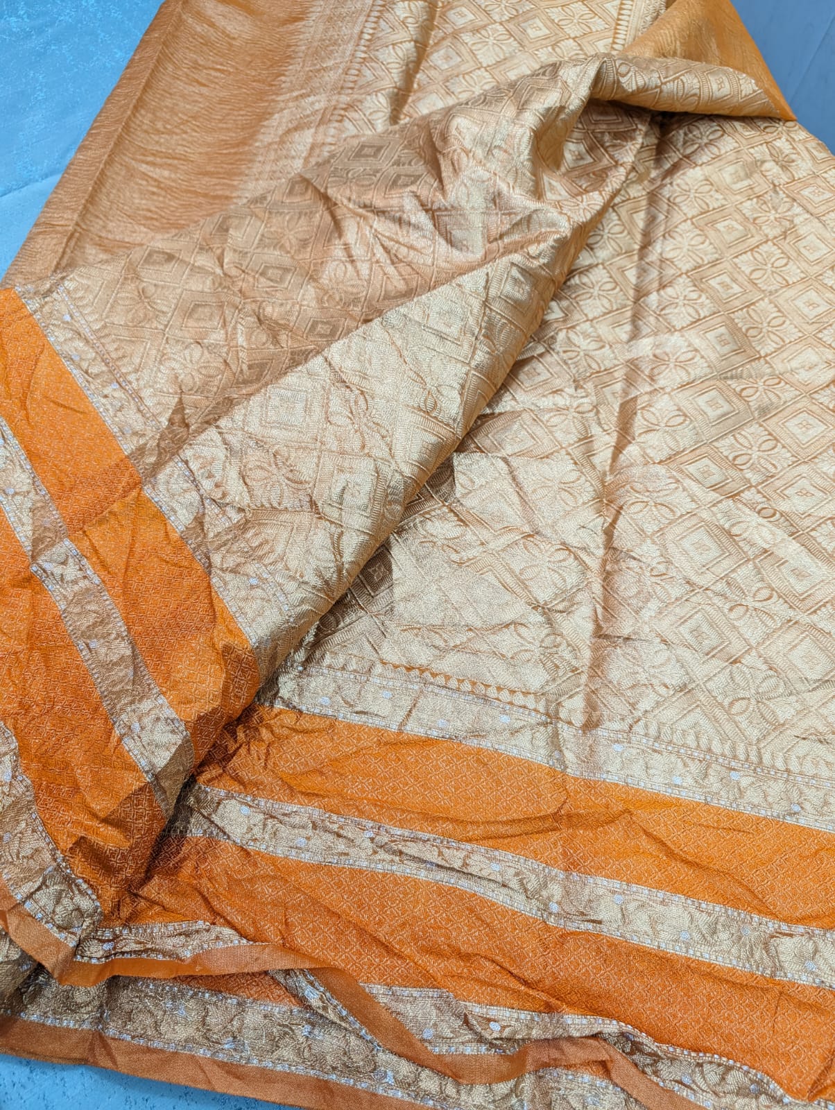 Manish Malhotra Inspired Orange Crush Tissue Saree