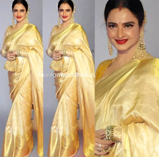 Rekha in golden saree