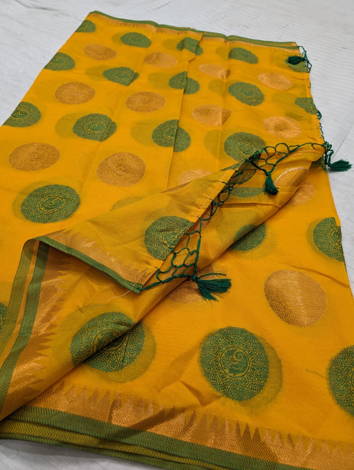 Yellow Cotton Saree