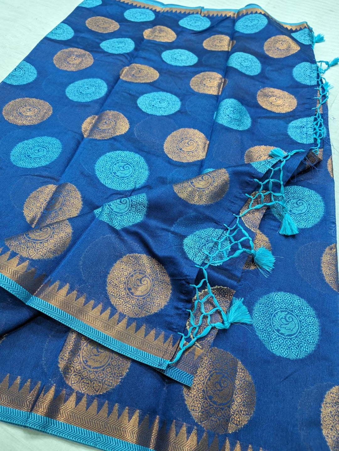 Blue Cotton Saree