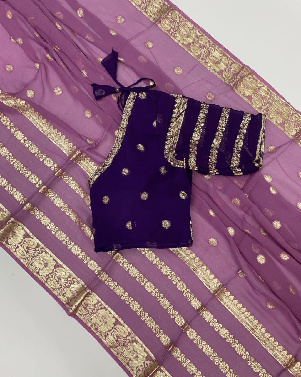 Premium Georgette Banarasi Silk Saree