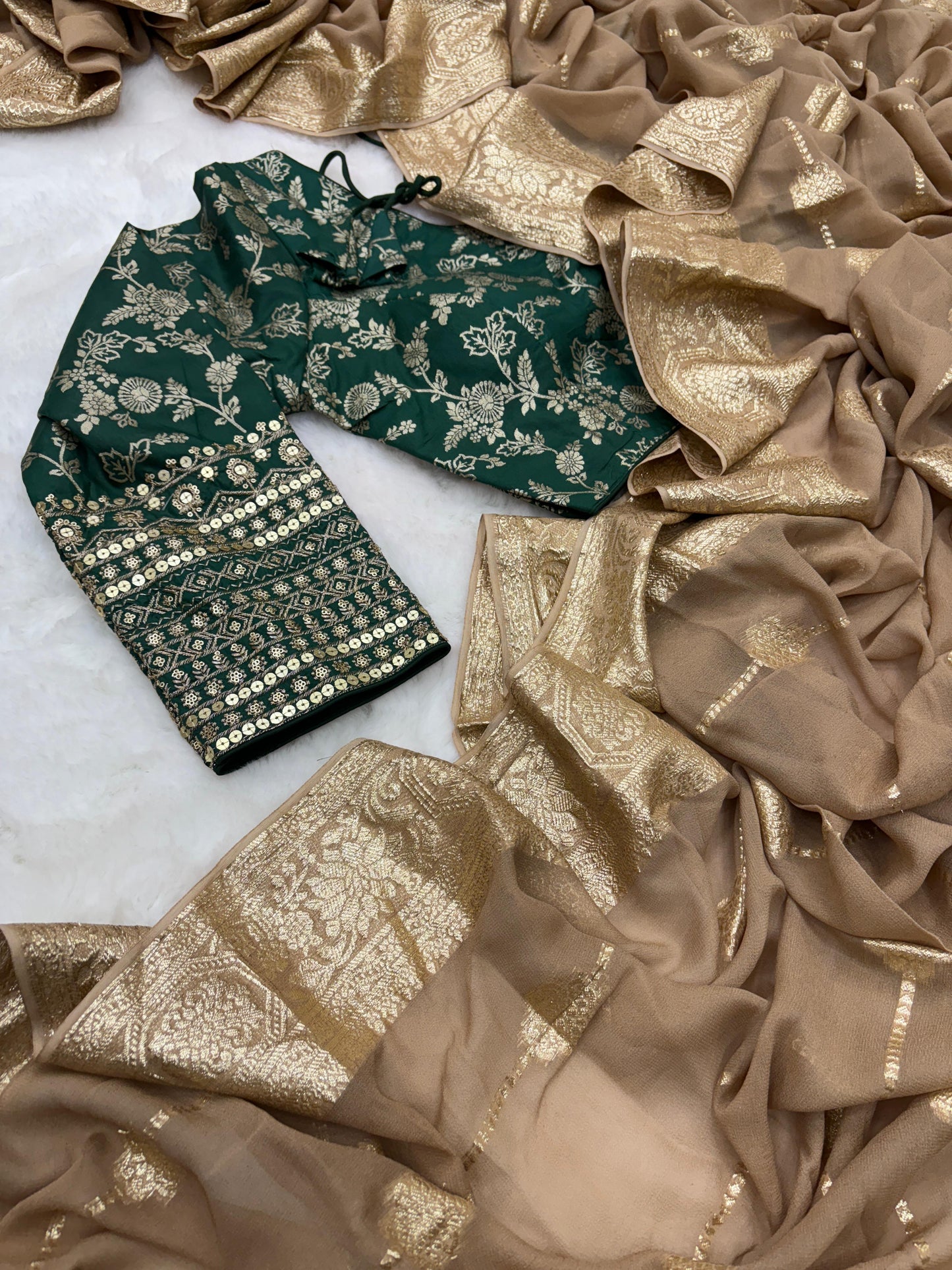 Premium Georgette Banarasi Silk Saree