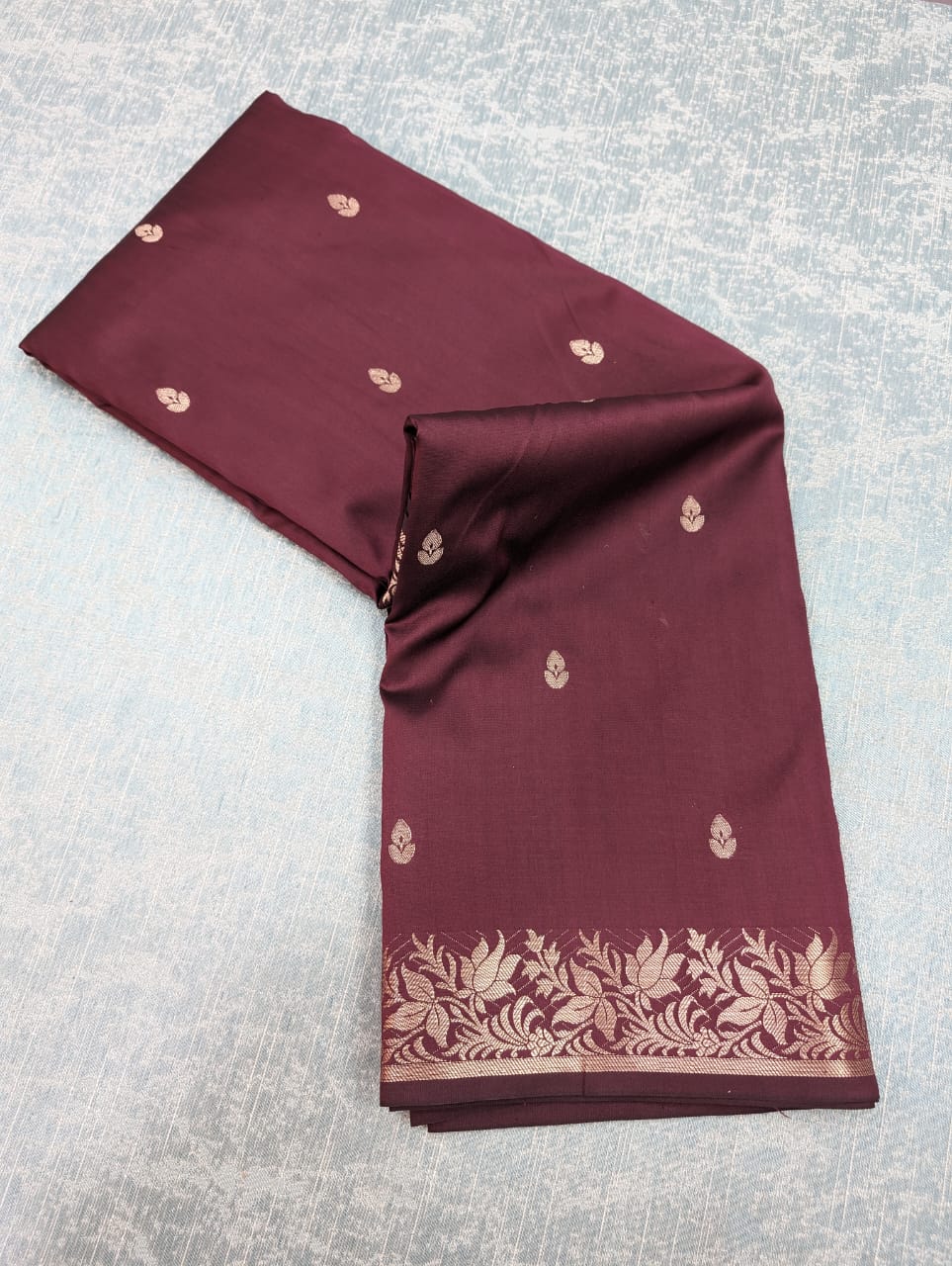 Premium Garnet Mashru Katan Silk Saree with pallu and blouse