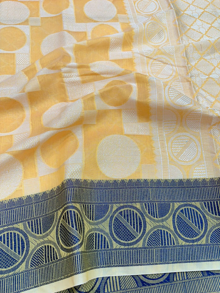 Yellow Color Shade Cotton Silk Saree