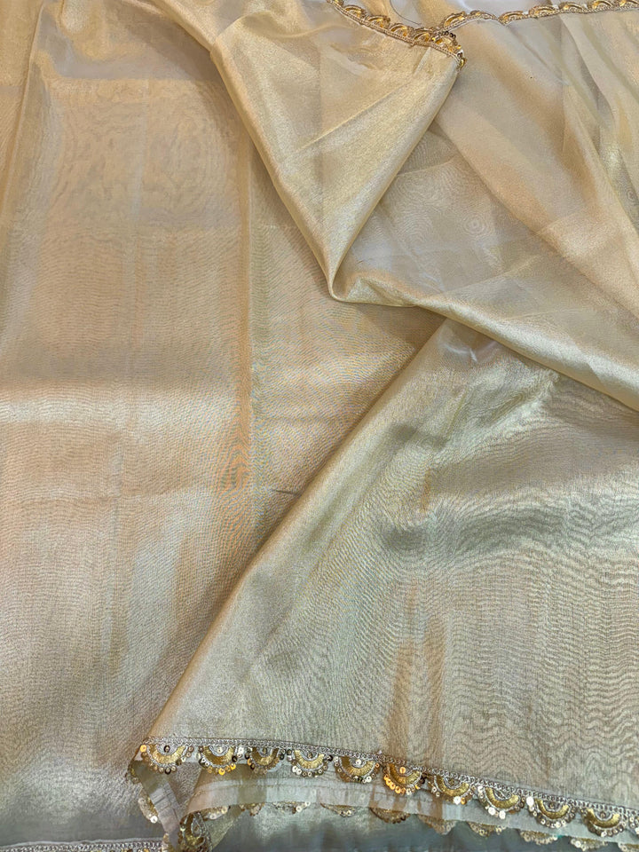 HEERAMANDI INSPIRED GLASS TISSUE SILK SAREE