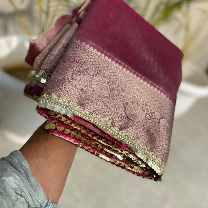 Onion Pink Janhvi kapoor tissue silk