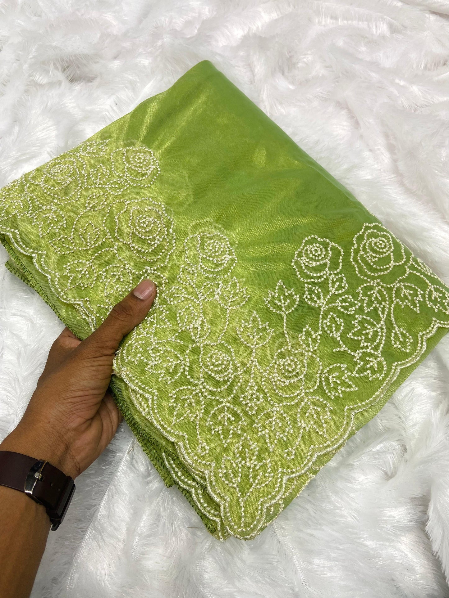 Premium Tissue with Chikankari Work