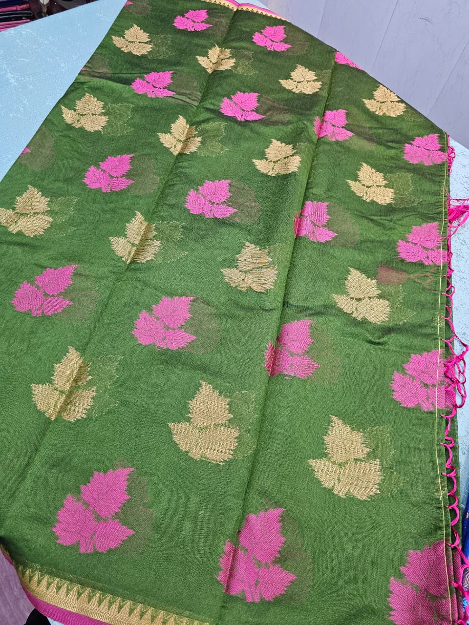 Soft Silk Buta Saree with Tassels