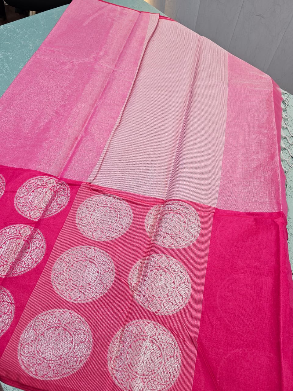 Tissue Silk Saree with Zari Pallu and Blouse