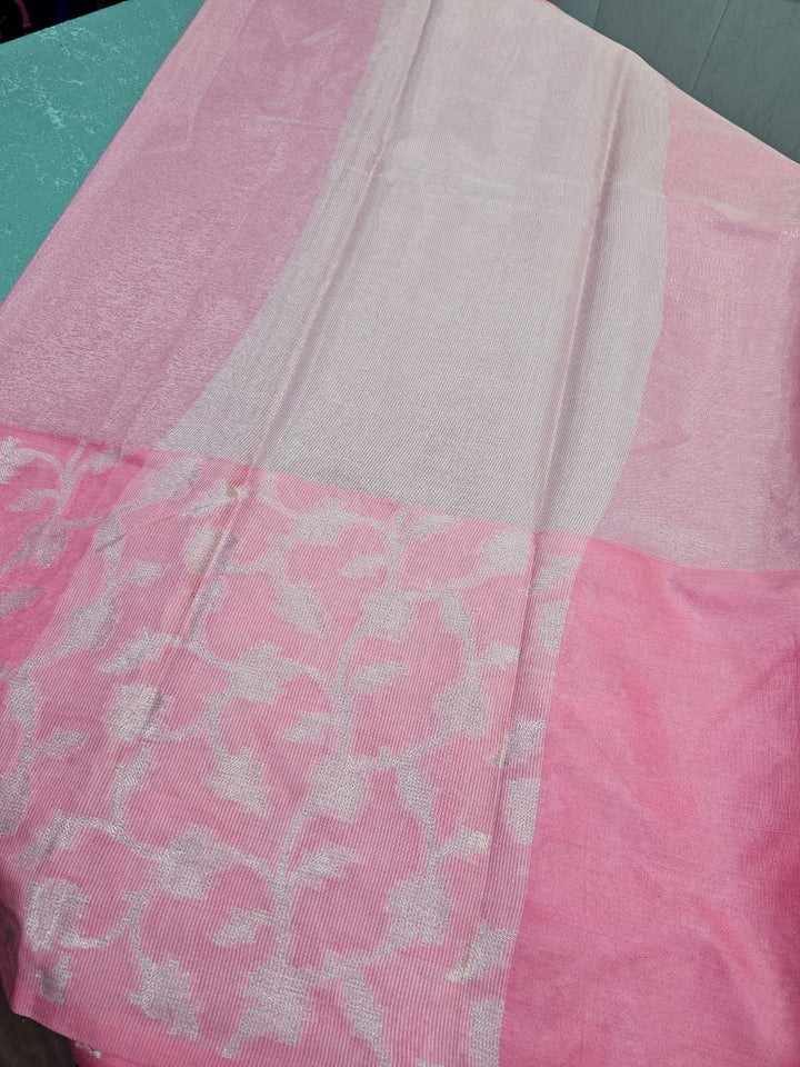 Tissue Silk Saree with Zari Pallu and Blouse