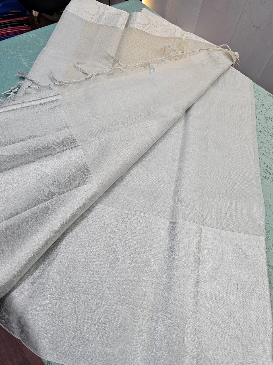 Tissue Silk Saree with Zari Pallu and Blouse