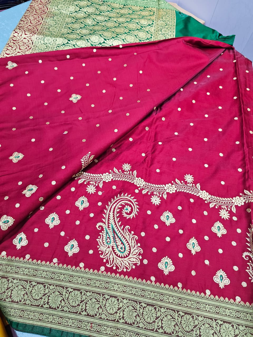 Banarasi silk saree with rich pallu and blouse