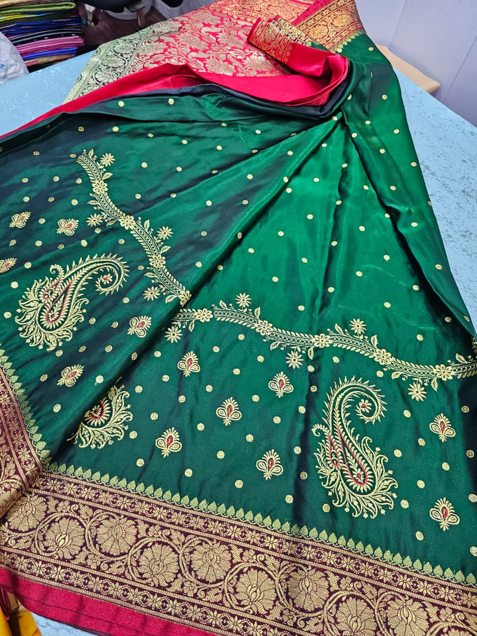 Banarasi silk saree with rich pallu and blouse