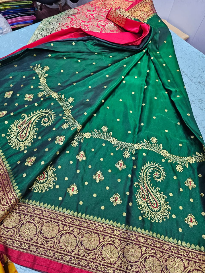 Banarasi silk saree with rich pallu and blouse