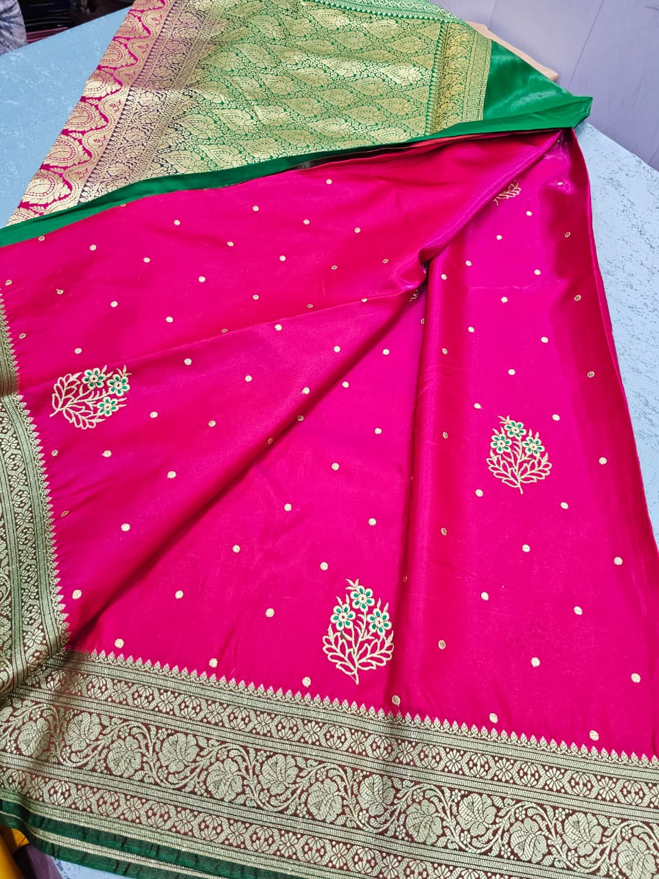 Banarasi silk saree with rich pallu and blouse