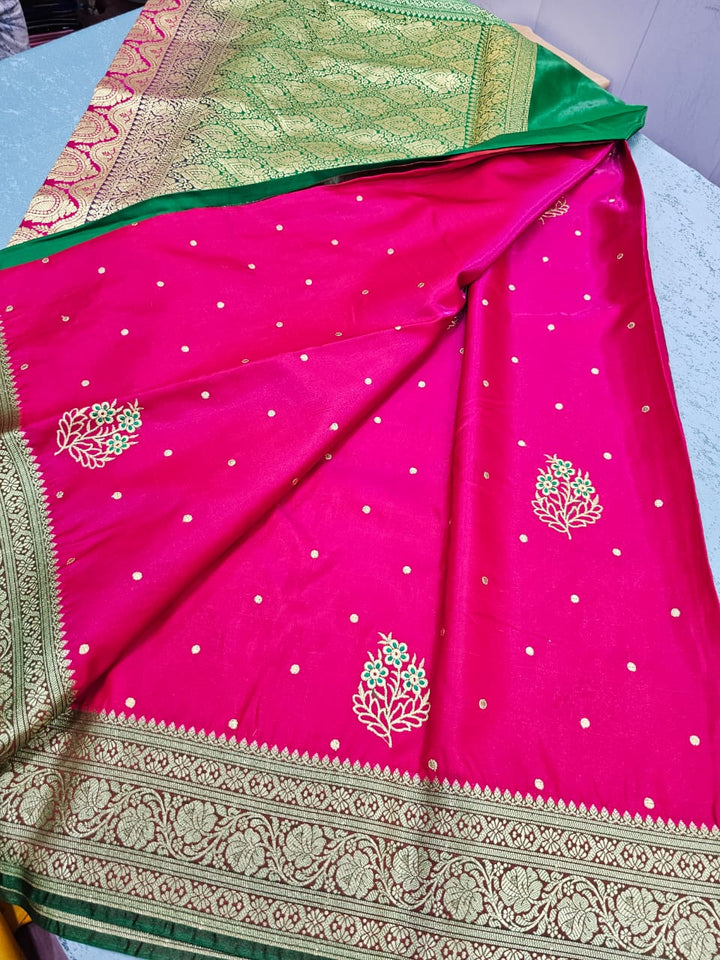 Banarasi silk saree with rich pallu and blouse