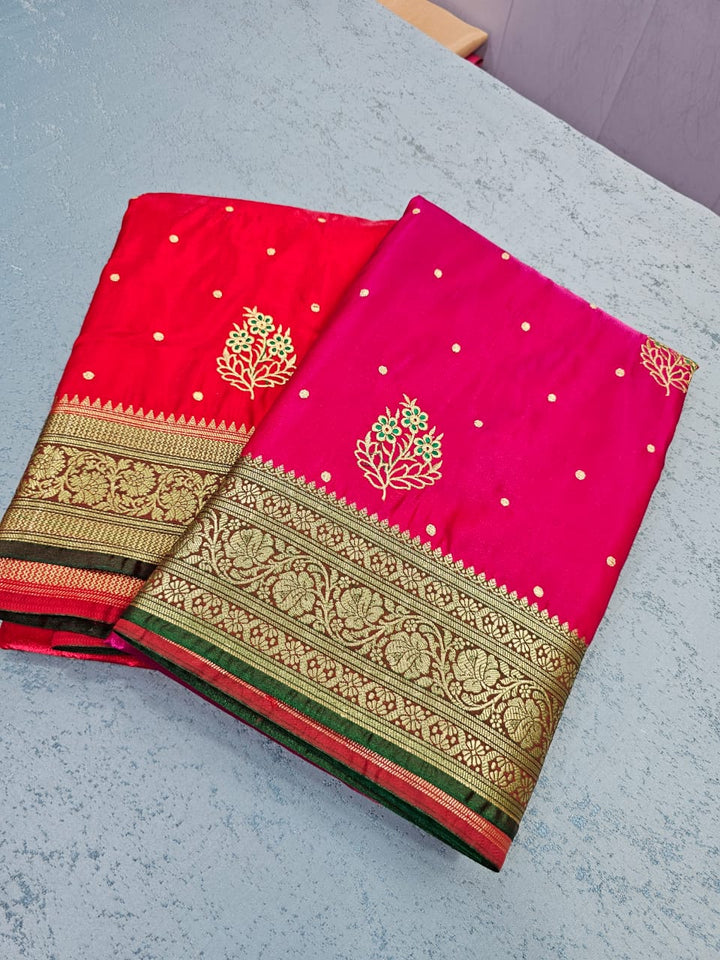 Banarasi silk saree with rich pallu and blouse