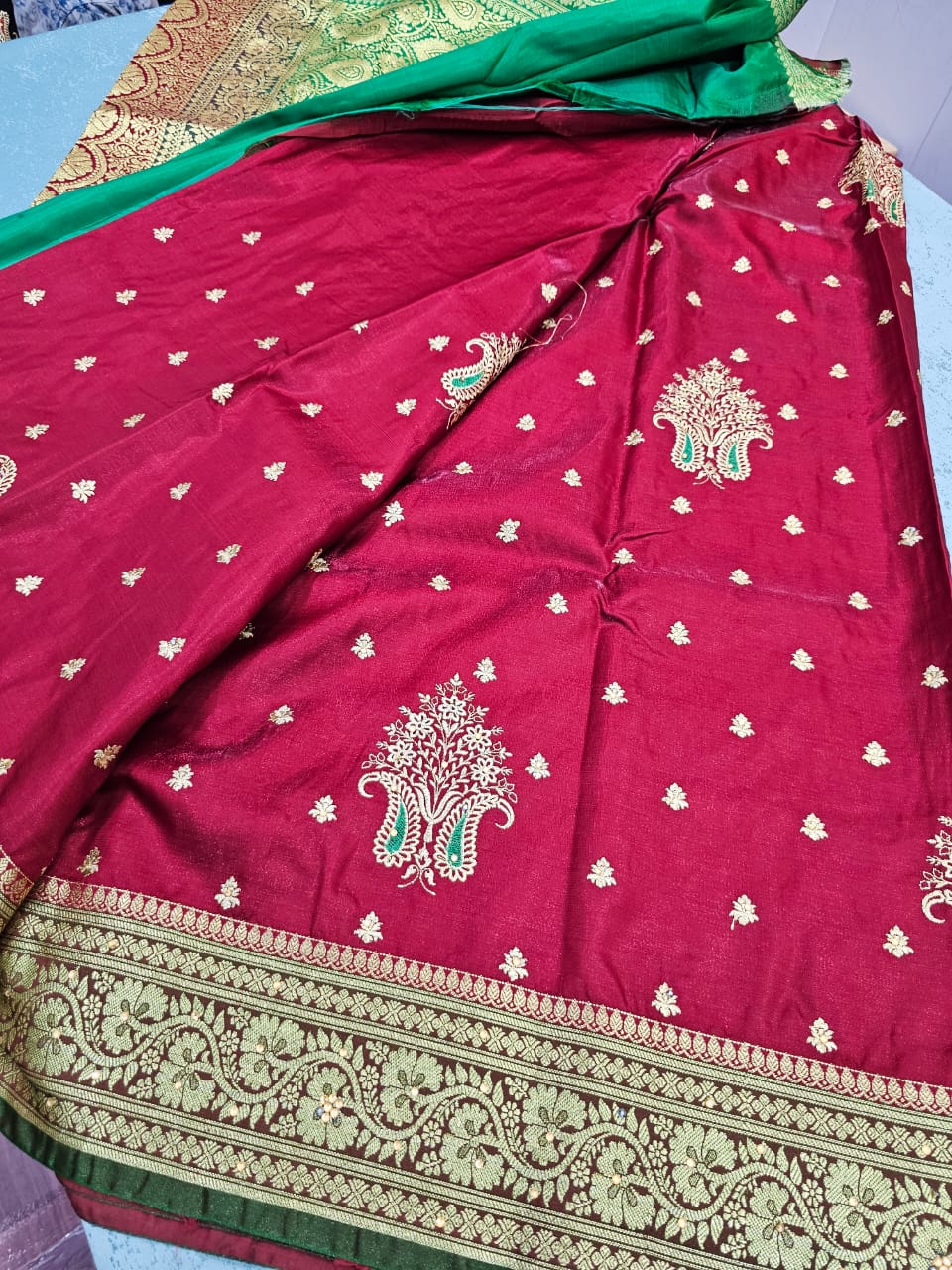 Banarasi silk saree with rich pallu and blouse