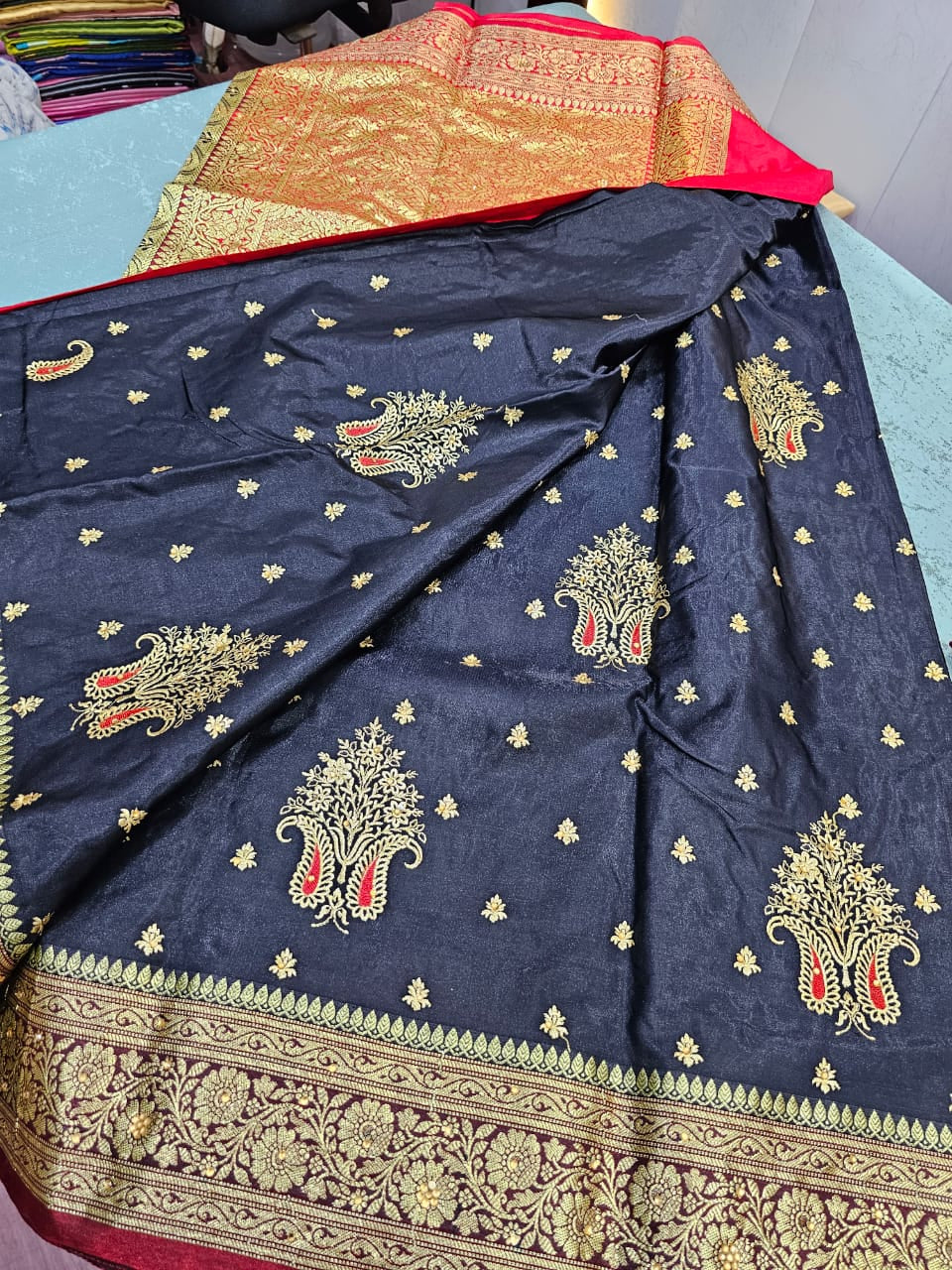 Banarasi silk saree with rich pallu and blouse