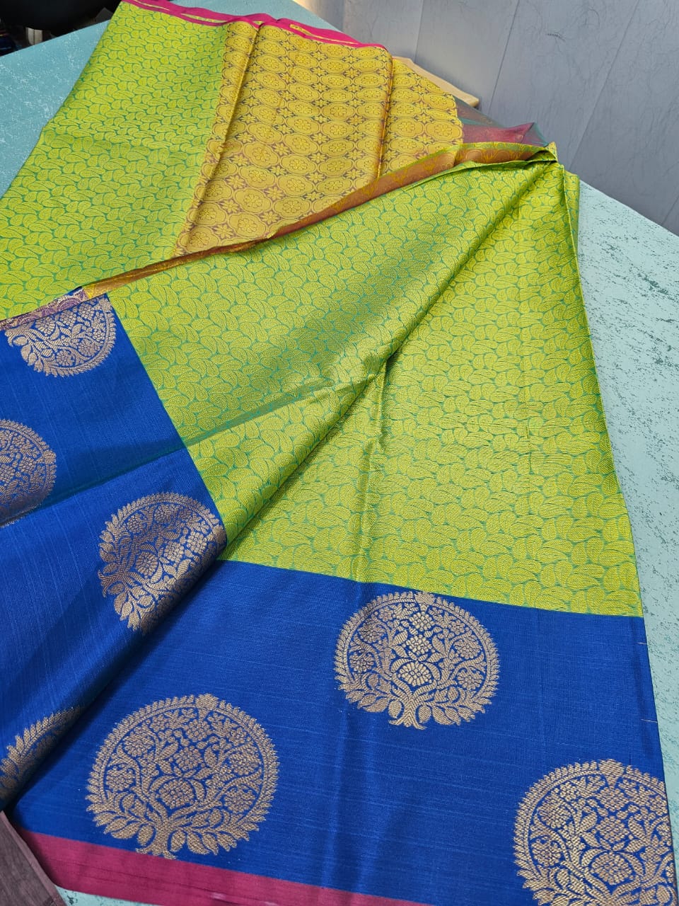 Kora Muslin saree with rich pallu and blouse