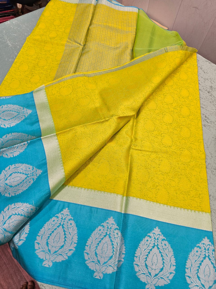 Kora Muslin saree with rich pallu and blouse